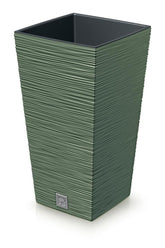 Prosperplast Furu Square Planter 39.5x39.5x75.5cm - Earth Green